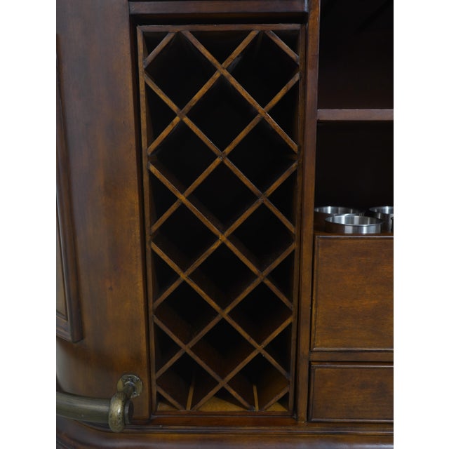 Howard Miller Marble Top Bar Wine Cabinet & 3 Stools For Sale - Image 9 of 18
