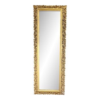 Vintage Syroco Full Length Mirror Hollywood Regency 1967 Gold Filigree For Sale