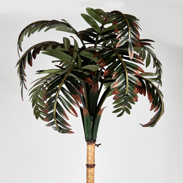 Late 20th Century Group of Three Vintage Italian Tole Palm Tree Sculptures For Sale - Image 5 of 11