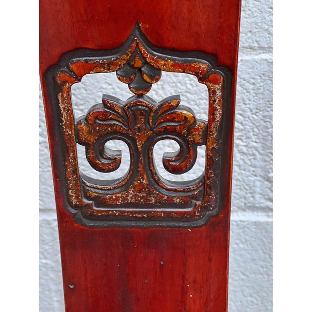 Wood Pair of Antique Ming Style Chinoiserie Hongmu Side Chairs For Sale - Image 7 of 11