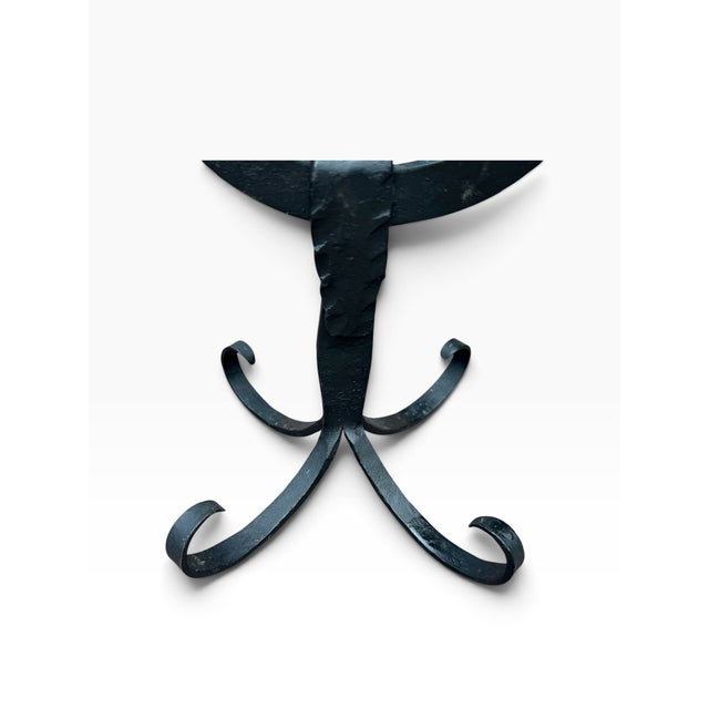 Mid-Century German Brutalist Hand- Forged Wrought Iron 4-Arm Candelabra For Sale - Image 9 of 10