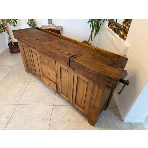 Antique Workbench in Wood, 1890s For Sale - Image 6 of 14