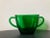 A beautiful green glass sugar bowl by Anchor Hocking, USA, circa mid 20th century. Piece shows Art Deco design features....