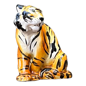 Vintage Italian Glazed Ceramic Tiger