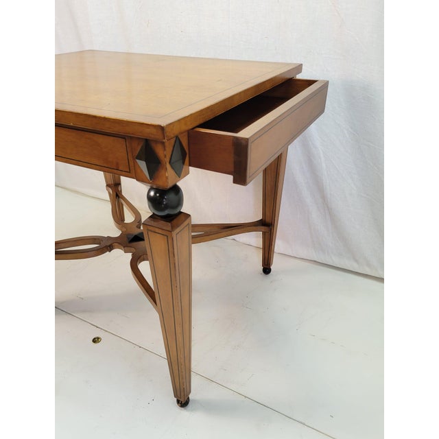 1940s Traditional Pair of Custom-Made American Maple , Bird's Eye Maple Tables For Sale - Image 9 of 11