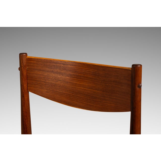 Mid-Century Danish Modern Side / Dining Chair in Teak & Leather Attributed to Poul Volther for Frem Røjle, Denmark, C. 1970s For Sale - Image 10 of 18