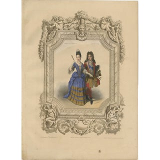 Court Costume Royal Couple, 1847, Lithograph For Sale