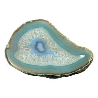 Teal Banded Agate Paper Weight For Sale