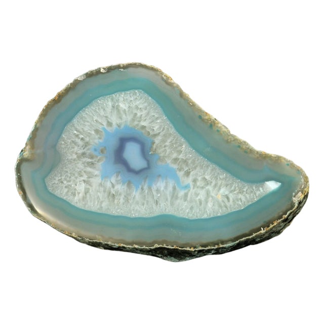 Teal Banded Agate Paper Weight For Sale