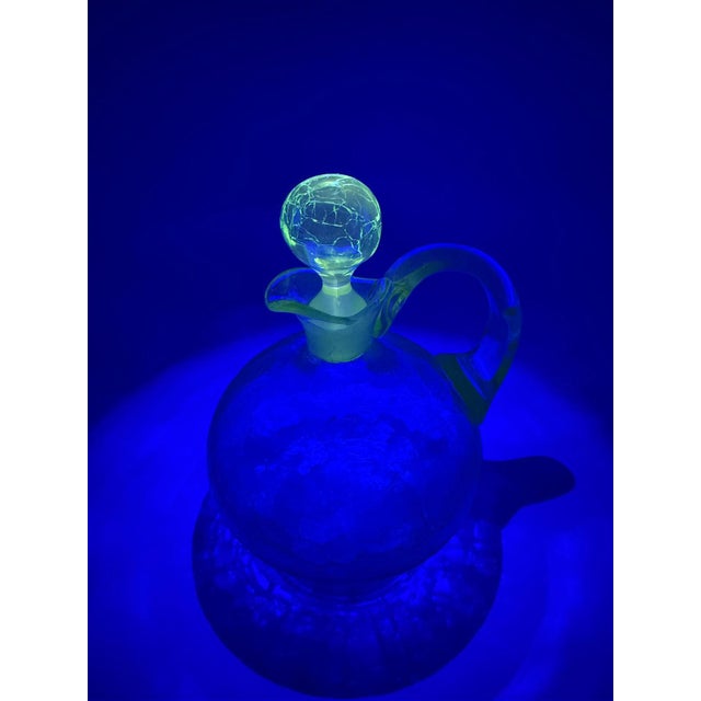 Glass Carafe with Crackle Glass Look For Sale - Image 16 of 16