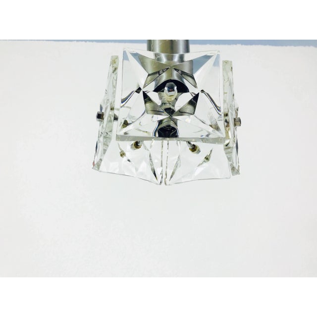 1960s 1960s Kinkeldey Crystal Ice Glass Pendant Lamp, Germany For Sale - Image 5 of 9
