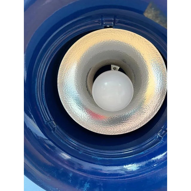 Blue Mid-Century Flying Saucer Ufo Pendant Lamp For Sale - Image 8 of 11