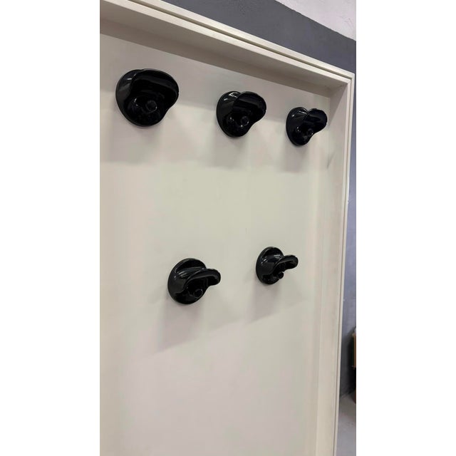 White Mid-Century Modern Double-Sided Hall Stand with Mirror and Coat Hooks, Europe, 1960s For Sale - Image 8 of 18