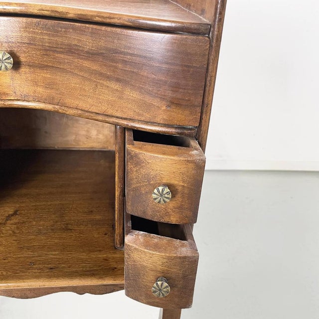 Italian Wooden Bedside Table with Brass Handle, 1890s For Sale - Image 10 of 15