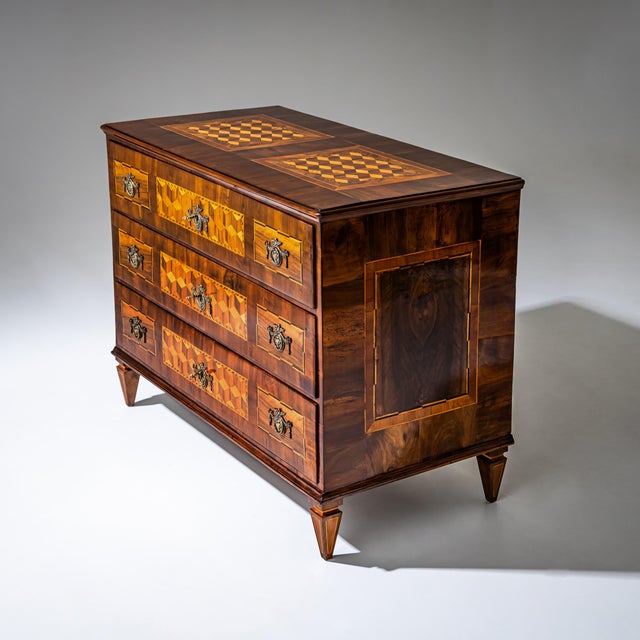 Louis XVI Marquetry Chest of Drawers, 1700s For Sale - Image 3 of 11