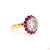 5.28 Carat Old European Cut Diamond Ruby Gold Ring, Size 6.5 For Sale - Image 9 of 9