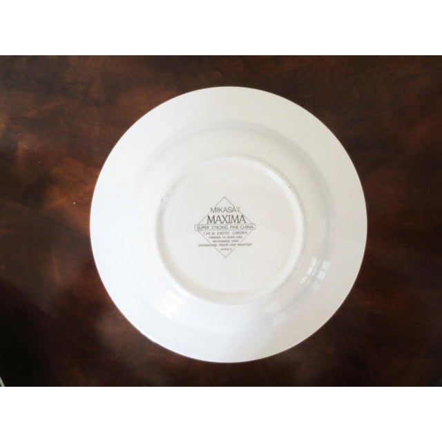 1990s Mikasa Maxima Exotic Garden Large Rim Soup Bowls- Set of 4 For Sale - Image 10 of 11