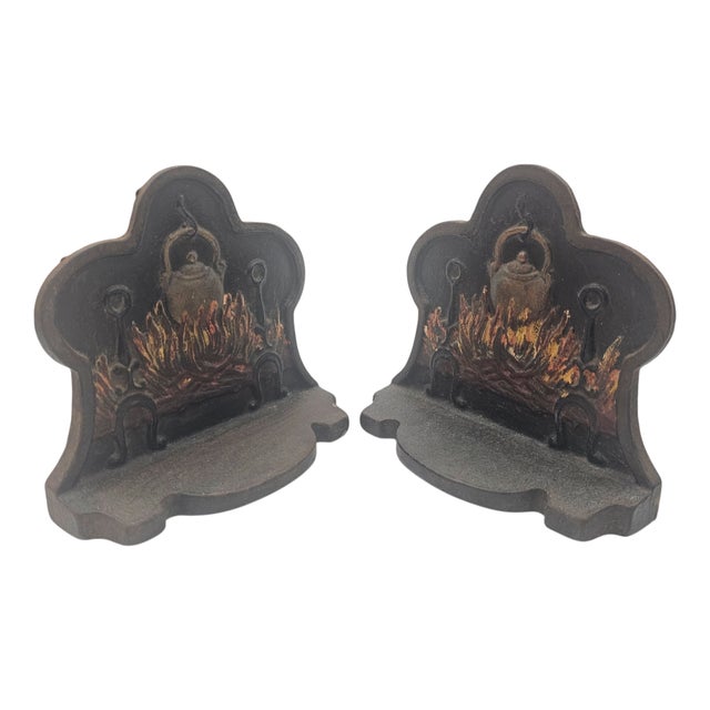 Early 20th Century American Cast-Iron Fireside Bookends, Pair For Sale - Image 12 of 15
