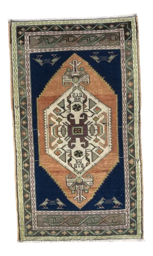 1960s Handmade Bohemian Area Rug