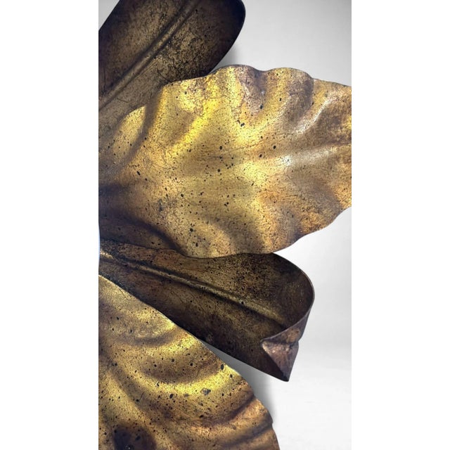 Mid 20th Century Italian Gilt Brass and Opaline Glass Flush Mount Ceiling or Wall Light For Sale - Image 11 of 18