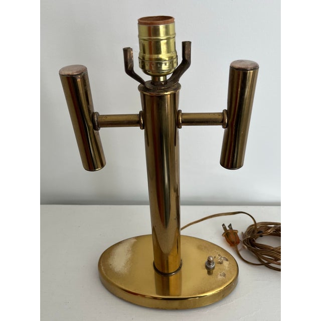 Mid-Century Modern Mid-Century Brass Finish Double Arm Desk Lamp For Sale - Image 3 of 5