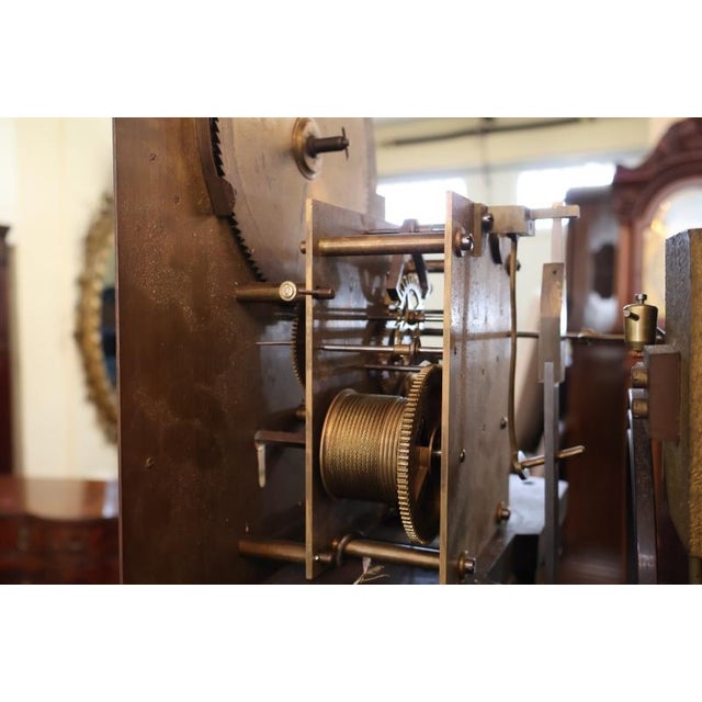 Early 20th Century Mahogany Two Weight Herschede Tall Case Grandfather Clock For Sale - Image 12 of 16