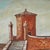 Vintage Oil on Panel: Three Bridges of Comacchio by Bergami Pietro