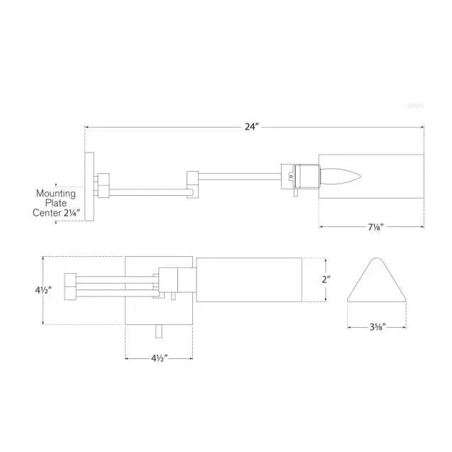 Transitional Visual Comfort Signature Studio Swing Arm Wall Light in Antique Nickel For Sale - Image 3 of 3