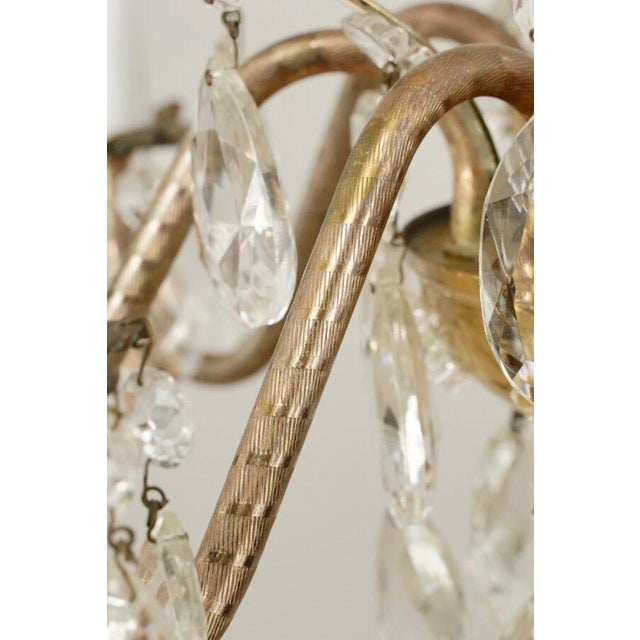 Metal Mid 20th Century Rococo Revival Eight Arm Scalloped Crystal Chandelier For Sale - Image 7 of 11