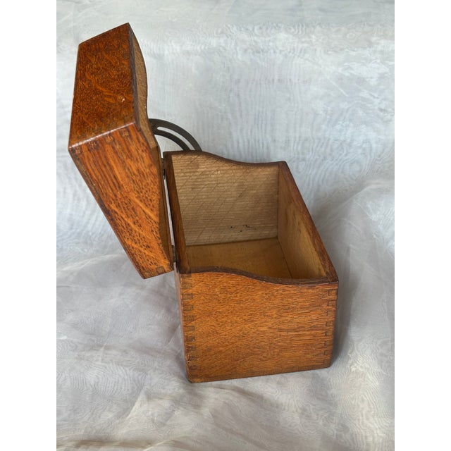 Antique Dovetail Joint Shaw Walker Wood Box For Sale - Image 10 of 14