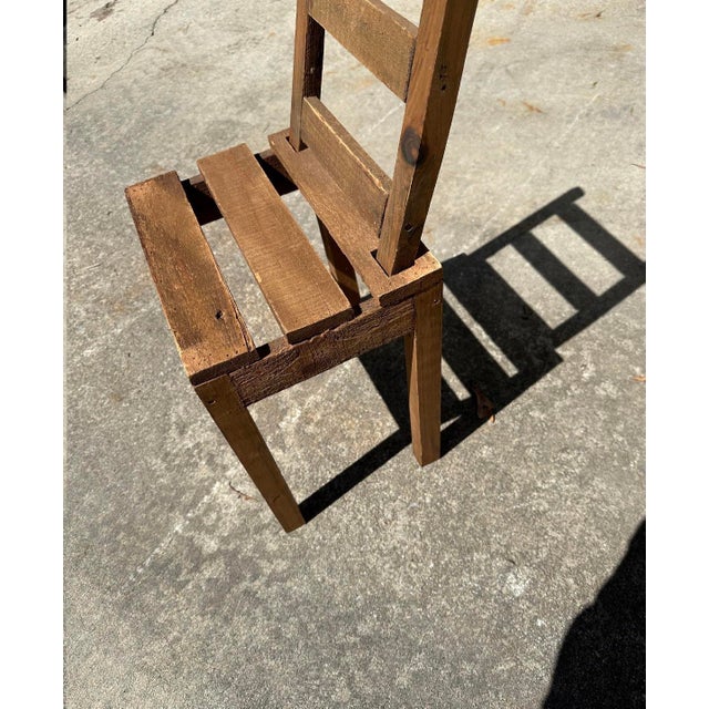 Small Vintage Wooden Collapsible Chair For Sale - Image 4 of 8