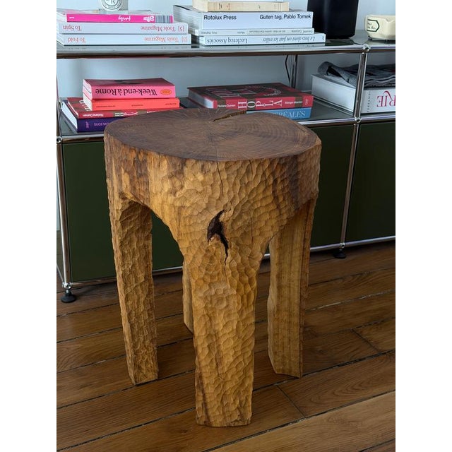 Oak Stool 1 by Romain des Bois Dimensions: D 37 x H 50 cm. Materials: Oak.