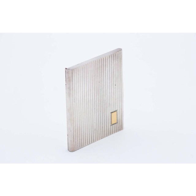 Silver Cardboard Box with Top Bands For Sale - Image 3 of 6