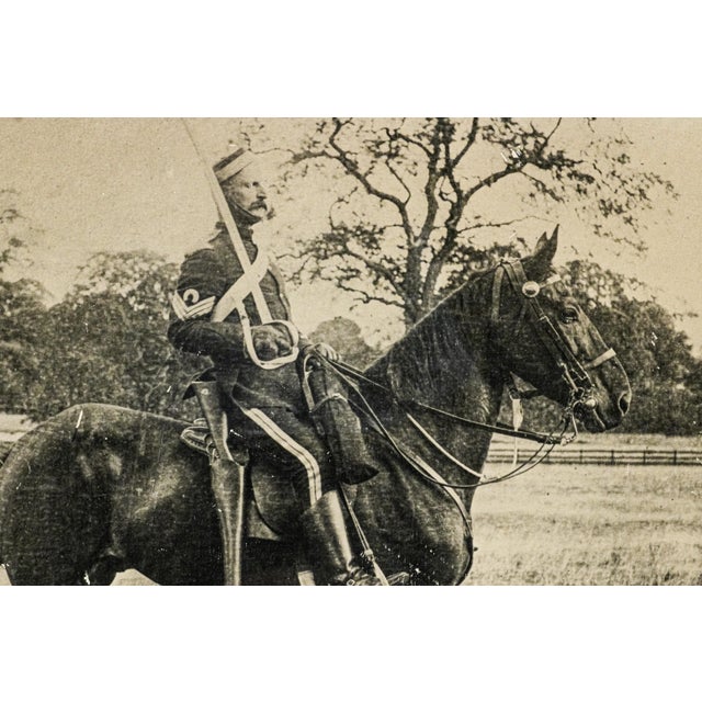 English Collection Sterling Silver Crystal Flask With Framed Soldier on Horse Equestrian Photograph British Militaria For Sale - Image 3 of 18