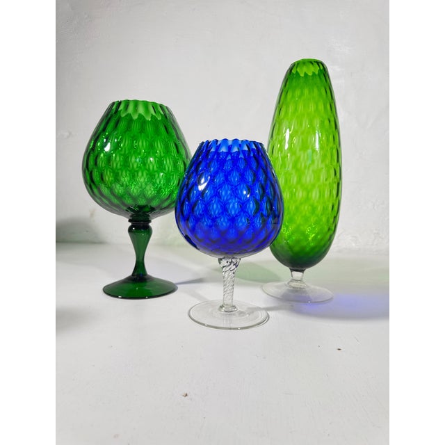 Mid-Century Empoli Glass, 1960s, Set of 3 For Sale - Image 6 of 18