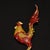 Metal Late 19th Century Cloisonné Enamel Rooster Statue, Gilt Bronze Figure, 2.01kg For Sale - Image 7 of 9