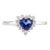 14k Gold Diamond Halo Blue Sapphire Birthstone Heart Ring Size 7 ( All Sizes Available) For Sale
