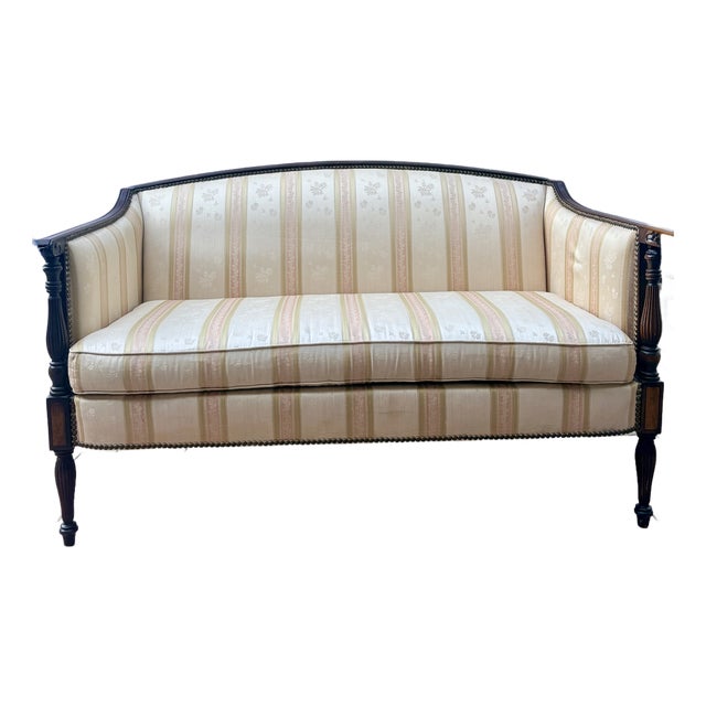 Vintage James River Plantations Federal Style Mahogany Settee by Hickory Chair Co. For Sale