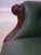 Carved Mahogany Frame Green Leather Office Desk Chair For Sale - Image 10 of 18