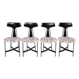 1960s Set of Four Ebonized Modenist Side Chairs For Sale