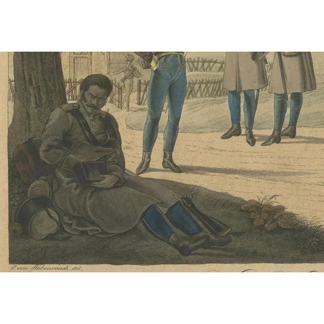 Austrian Frontier Regiment Soldiers During the Napoleonic, 1820, Paper For Sale - Image 3 of 9