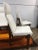 White Set of 5 Mid Century Modern High Back Dining Chairs | Adrian Pearsall Style Upholstered White Chairs | Vintage MCM Dining Room Seating For Sale - Image 8 of 12