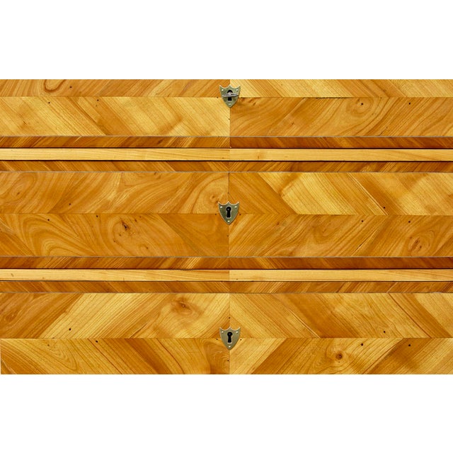 Mid 19th Century Scandinavian Inlaid Elm Chest of Drawers, 1868 For Sale - Image 13 of 14