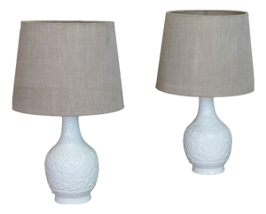 Porcelain Lamps, 1940s, Set of 2