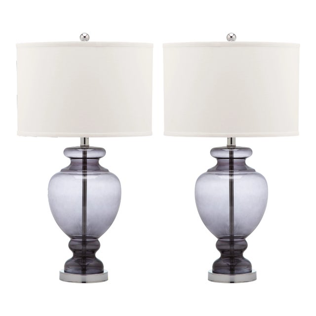 Glass Urn Lamp in Grey - a Pair For Sale