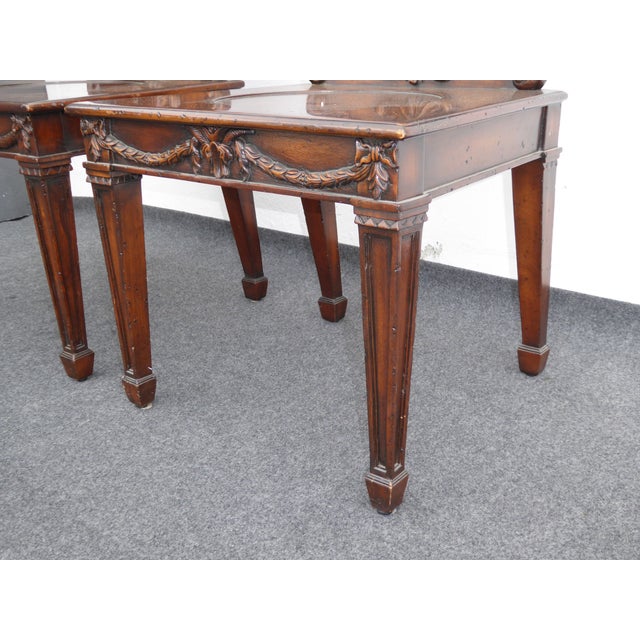 Vintage Federal Style Ornately Carved Solid Wood Griffin Crest Accent Chair