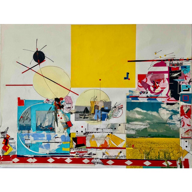 Yellow Sam Middleton, Untitled, Drawing Collage and Mixed Media on Paper For Sale - Image 8 of 8