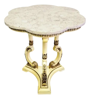 Vintage Hollywood Regency Marble Top Pedestal Side Table 26.75"