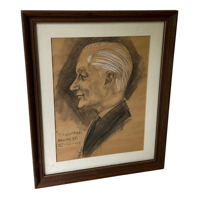 1970s Signed and Framed Tlaquepaque Pastel Drawing For Sale