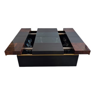 Vintage Italian Walnut Burl Coffee Table, 1970 For Sale